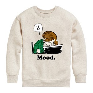 Boys' - Peanuts - Peppermint Patty Mood Graphic Long Sleeve Fleece Sweatshirt - 1 of 4