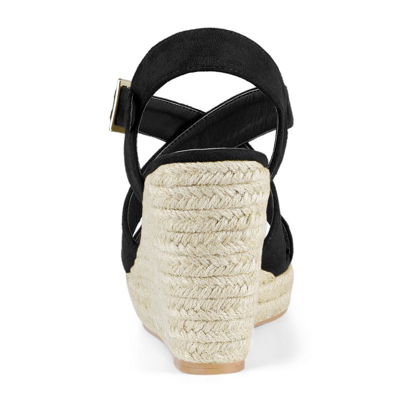 Allegra K Women's Espadrilles Platform Slingback Wedges Sandals, 4 of 8