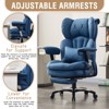 Big and Tall Office Chair with Footrest - Efomao High Back Executive Desk Chair with Wide Seat, Adjustable Armrests, Ergonomic Computer Chair, Blue - 3 of 4
