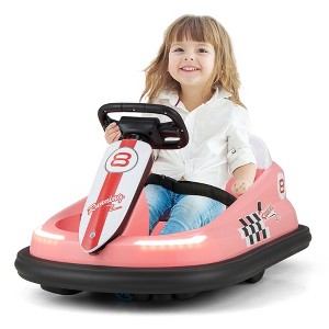 Costway 6V Electric Kids Ride-on Bumper Car with 360° Spinning Dual Motors 2 Speeds Green/Pink/Red - 1 of 4