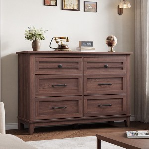6-Drawer Double Dresser for Bedroom,Traditional Furniture, Wide Chest Storage - 1 of 4