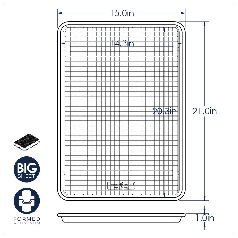 Nordic Ware 2 Piece Big Sheet with Oven-Safe Grid - Silver, 4 of 5