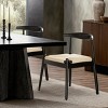 Mid-Century Modern Dining Chairs Set of 2, Weave Kitchen Chair with Solid Oak Frame & Handwoven Seat for Dining Room,Living Room-The Pop Home - 2 of 4