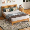 FDW Wood Bed Frame Versatile Solid Wood Mattress Foundation with 14 Wood Slats No Box Spring Needed with Headboard - 2 of 4