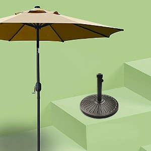 Sunnyglade 9' Patio Umbrella Outdoor Table Umbrella with 8 Sturdy Ribs (Tan - 1 of 1