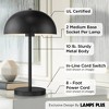 360 Lighting Rhys Modern Mid Century Luxury Accent Table Lamps 19 1/2" High Set of 2 Black Metal Dome Shaped Shade for Bedroom Living Room Bedside - 3 of 4