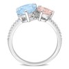 EVERLY JEWELRY | Sterling Silver 2 5/8 CT TGW Sky Blue Topaz and  with 1/10 CT TW Diamond 2-Stone Toi et Moi Ring - 4 of 4