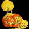 Girl's Design By Humans Halloween Pumpkin with Candle and Evil Smile By wubbadub T-Shirt - 2 of 2