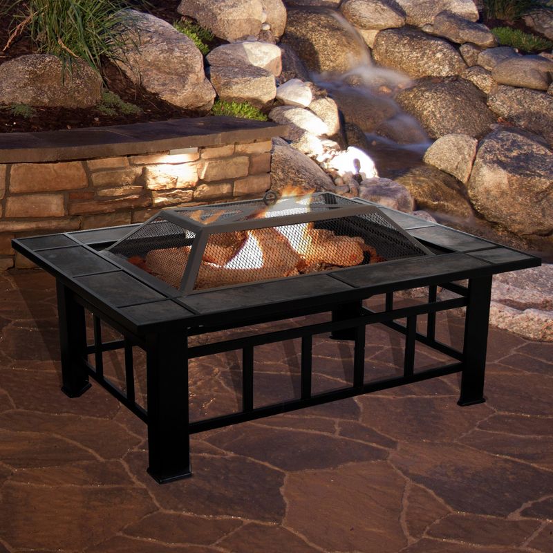 Nature Spring Outdoor Fire Pit - Black Tile Surround, 5 of 7