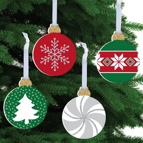 Big Dot of Happiness Ornaments - Holiday and Christmas Party Decorations -  Christmas Tree Ornaments - Set of 12