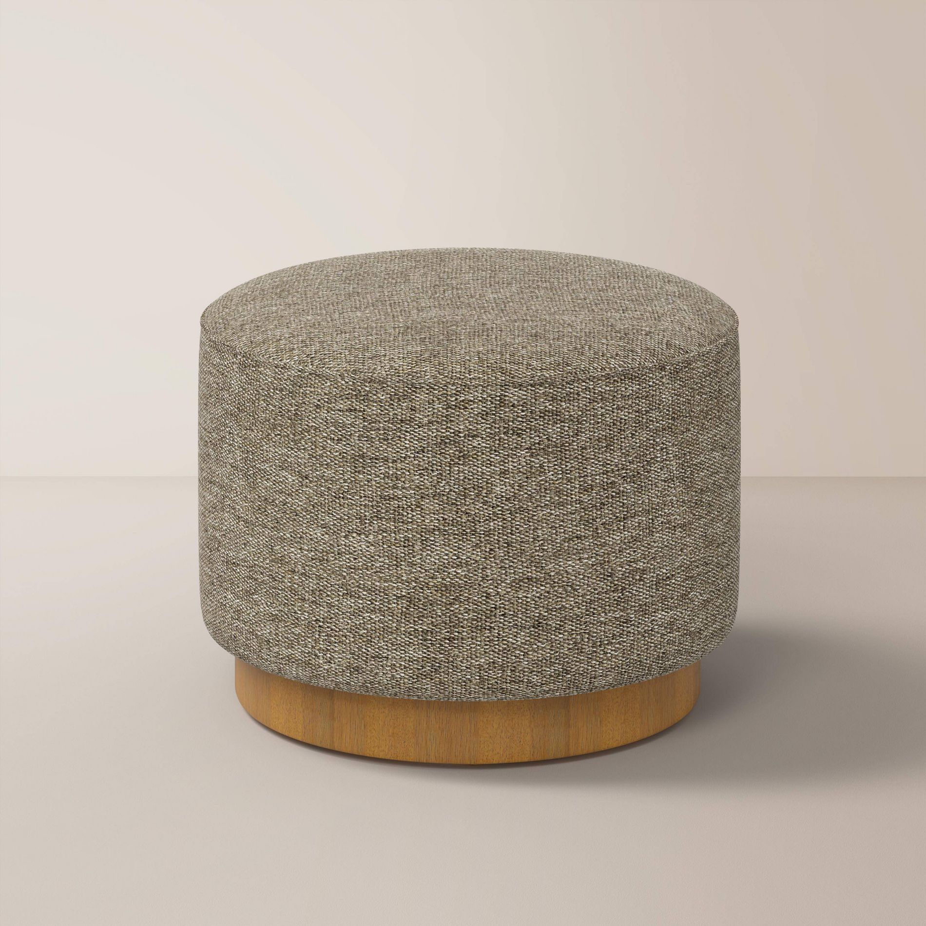 Round Ottoman with Plinth Base Granite - Hearth & Hand™ with Magnolia