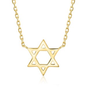 Ross-Simons Italian 14kt Yellow Gold Star Of David Necklace Size 16 - 1 of 3