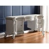 HomeRoots 62" Pearl Wood Vanity Table With Three Drawers - 2 of 4
