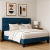 Allewie Platform Bed Frame with Fabric Upholstered Headboard and Wooden Slats Support, Fully Upholstered Mattress Foundation/No Box Spring Needed - 3 of 4