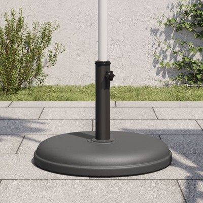 vidaXL Parasol Base Black Plastic and Concrete, Iron Medium