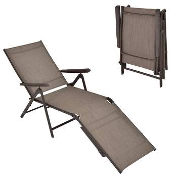 Tangkula Outdoor Adjustable Chaise Lounge Chair Patio Beach Folding Recliner Lounge