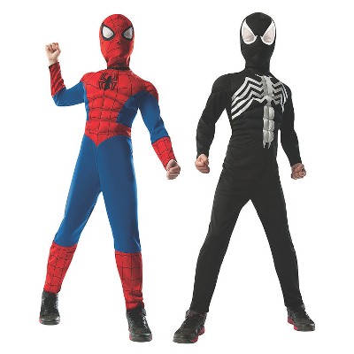 Rubie's Boys' Marvel 2 in 1 Reversible Muscle Chest Spider-Man Costume