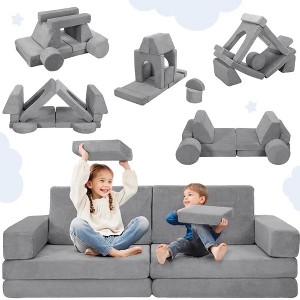 GOTGELIF 14-Piece Modular Kids Play Couch Convertible Sofa– Foldable & Washable Indoor Furniture - 1 of 4