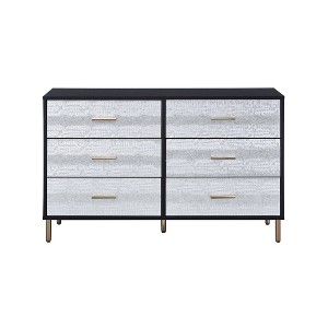 47" Myles Decorative Storage Drawers Black, Silver and Gold Finish - Acme Furniture: 5-Drawer Wood Composite, No Assembly Required - 1 of 4