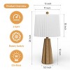Maxax Wood Grain Table Lamp£¬Modern Nightstand Lamp£¬Bedside Lamp with Pleated Fabric Shade for Bedroom Living Room - 3 of 4