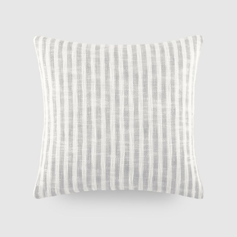 Yarn Dyed Cotton Decor Throw Pillow Cover and Pillow Insert Set in Bengal Stripe Pattern - Becky Cameron, 1 of 15
