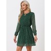 INSPIRE CHIC Women's Choker V Neck Vintage Flared Gilding Metallic Shiny Star A-Line Dress - 3 of 4