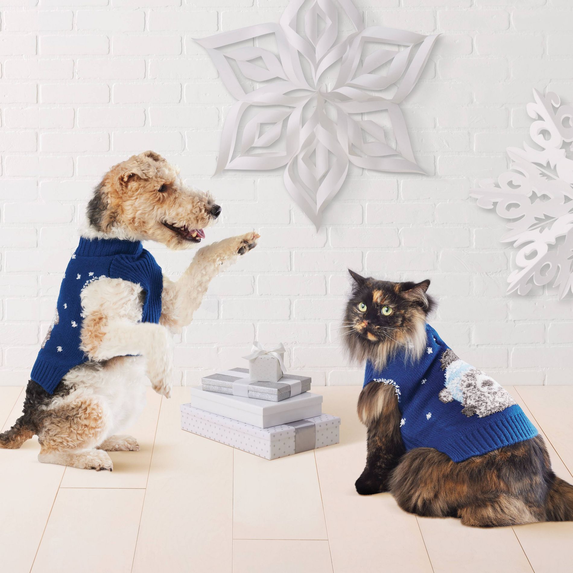 Polar Bear Dog Sweater - Wondershop™ Dark Blue