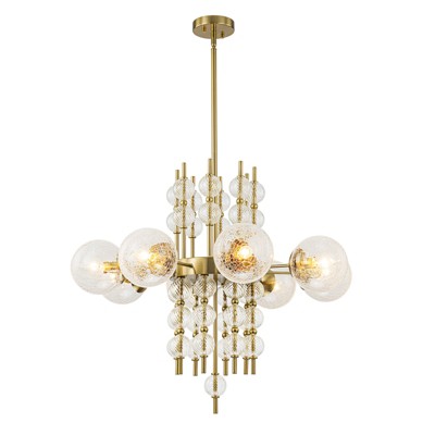 LLHZSY Glass Orb Ceiling Chandelier Modern Cluster Bubble 8-Light Fixtures-30"W