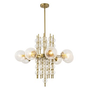 LLHZSY Glass Orb Ceiling Chandelier Modern Cluster Bubble 8-Light Fixtures-30"W - 1 of 4