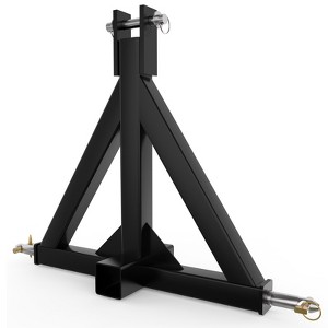 TruAIR 3 Point 2" Trailer Hitch Receiver (Black) - Heavy Duty CAT 1 Quick Hitch Drawbar for Kubota/BX/Kioti/Yanmar Tractors (1-Pack) - 1 of 4