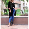 LA LEELA Women's Open Front Solid Sheer Beach Button Down Swimwear Cover ups Casual Duster for Women Beachwear Cardigan for Women - 4 of 4