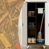 Metal Garage Storage Cabinet with Wheels, Steel Storage Cabinet with Hanging Rod and 2 Adjustable Shelves for Garage, Home, Office, Utility Room - 3 of 4