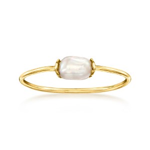 Pure Collection by Ross-Simons Italian 3.5-4mm Cultured Pearl Ring in 14kt Yellow Gold - 1 of 4