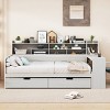 Wooden Full Size Bed Frame With Storage Shelves And 2 Storage Drawers,Multi-functional Bed With A Study Desk -Maison Boucle - 2 of 4