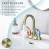 PAGED Bathroom Faucet with 2-Handle and 360 Degree Rotating Spout, 4-Inch Centerset Sink Faucet with Pop-Up Drain and Supply Hoses - 3 of 4