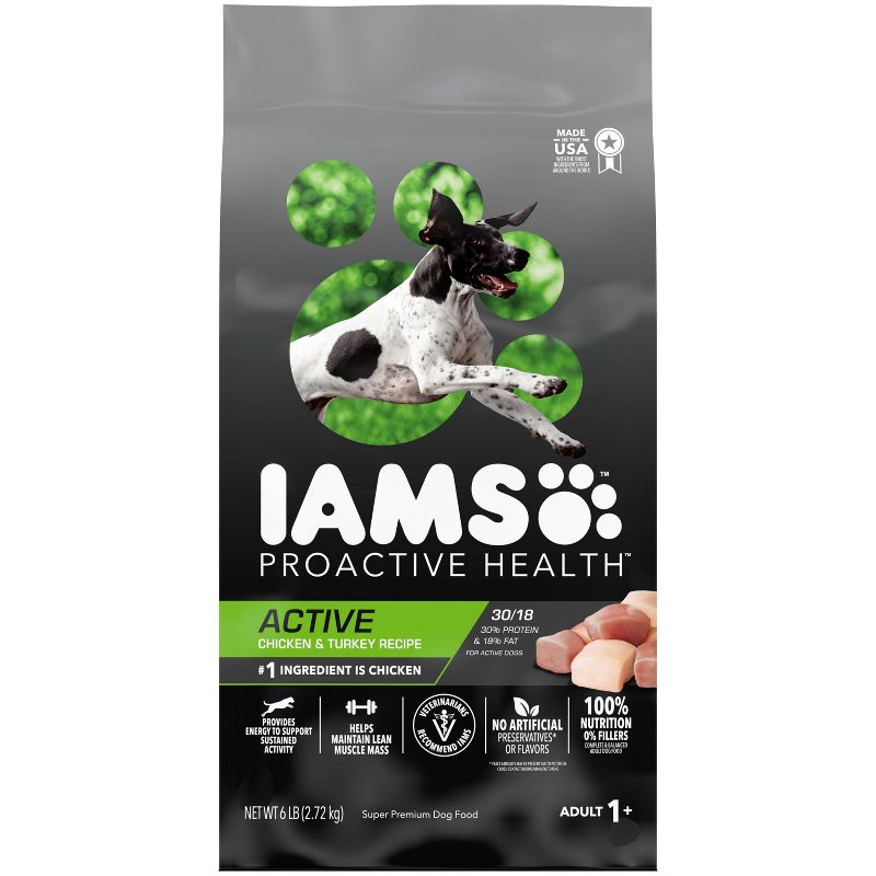 IAMS ProActive Health Active with Chicken and Turkey Dry Dog Food - 6lbs, 1 of 9