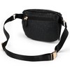 ELLE Luggage Wayfarer 1.8L Vegan Leather Monogram Belt/Crossbody Bag - Black - 4 of 4