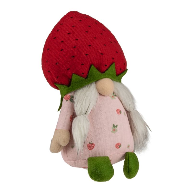 Northlight 9.5" Green and Red Girl Springtime Strawberry Gnome, 3 of 6