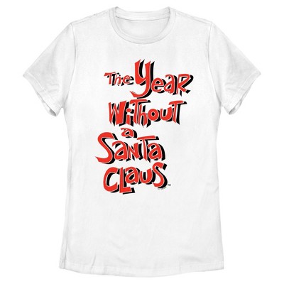 Women's The Year Without a Santa Claus Red Logo Stack T-Shirt