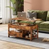 39" Lift Top Coffee Table with Hidden Compartment, Storage Drawers and Storage Shelf - 3 of 4
