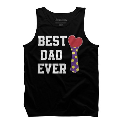 Men's Design By Humans Best Dad Ever Heart Tie By sukhendu12 Tank Top