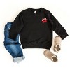 Cherry Hearts Pink Bow Patchwork Print - Toddler Graphic Sweatshirt - 3 of 4