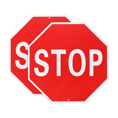 Unique Bargains Aluminum Reflective Rust Free Waterproof Stop Warning Sign