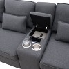 CAVINAS Modern Home Sofa Chair Living Room, Upholstered Sofa with Console, 2 Cupholders and 2 USB Ports Wired or Wirelessly Charged - 4 of 4