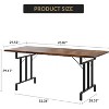 71 Inch Farmhouse Dining Table for 6-8 People, Rustic Style Rectangle Kitchen Table, Geometric Metal Legs & Thick Wood Tabletop, Easy to Clean - 2 of 4