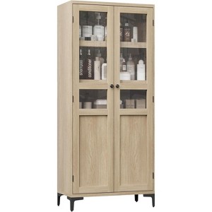 63" Tall Kitchen Pantry Cabinet, 5 Tier Freestanding Food Storage Cabinet with 2 Doors and Adjustable Shelves for Kitchen, Dining Room - 1 of 4