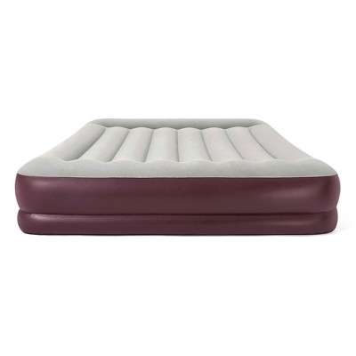 Bestway 67699E-BW Pavillo Tritech Easy to Set Up Queen Size Inflatable Portable Air Induced Mattress with Tight Sealing Plug, Maroon