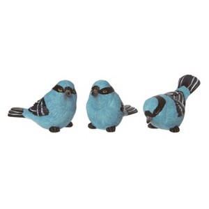 Transpac Resin 4" Blue Spring Masked Birds Set of 3 - 1 of 2
