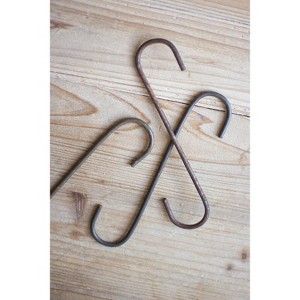 Bag of Twelve S-Hooks 4"H, Gray Gunmetal Metal By Kalalou - 1 of 3