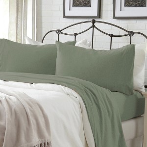 Ultra-Soft Cotton Heathered Melange Jersey Knit Sheet Set - Great Bay Home - 1 of 4